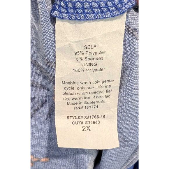 Kaileigh Rica Sleeveless Floral Midi Length Jumpsuit Boho Garden Girl Blue 2X - Picture 15 of 15